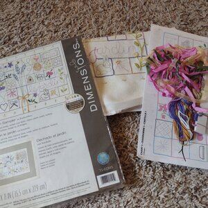 Dimensions embroidery sampler - Le Jardin, started